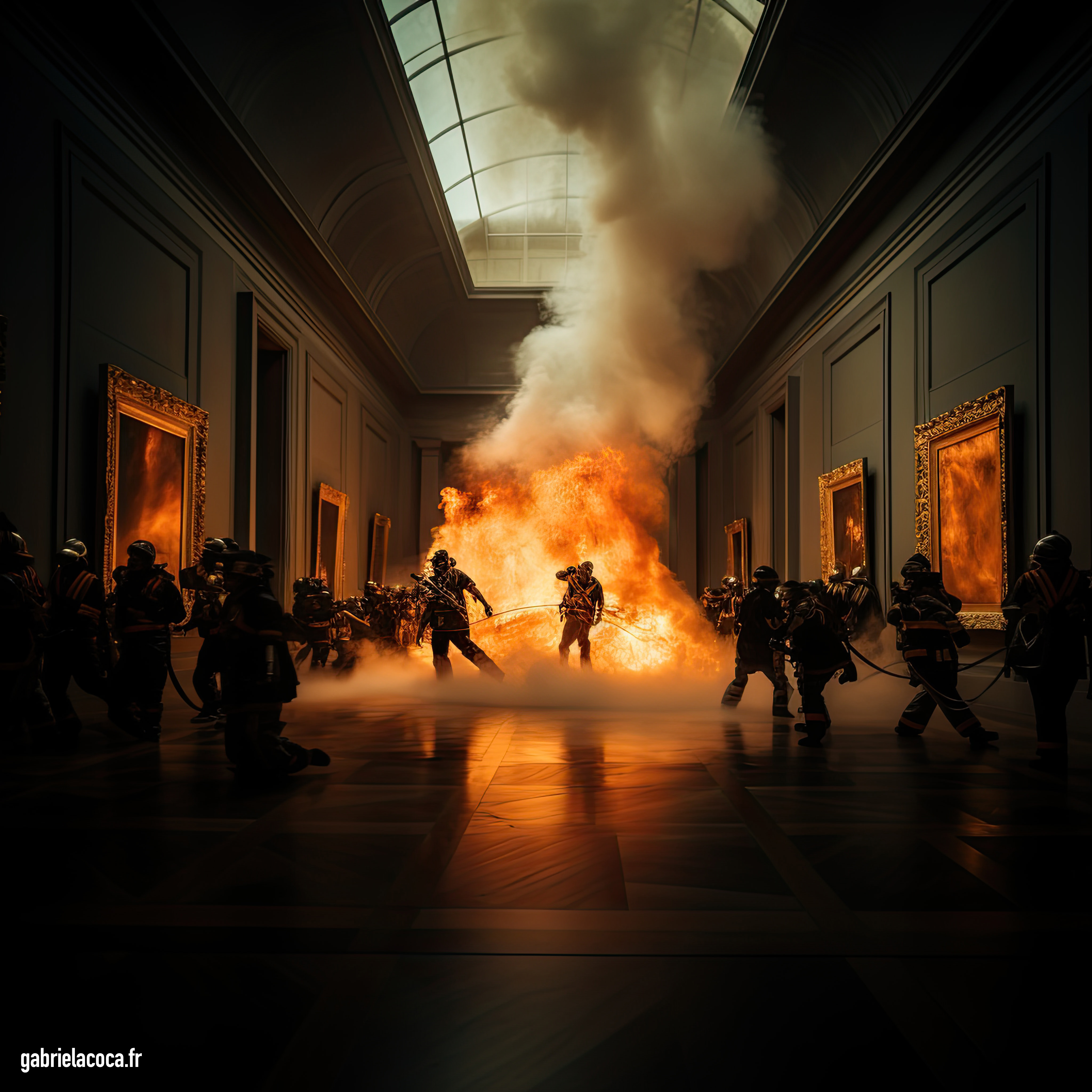 incendie dans le Musée du Louvre - deep fake