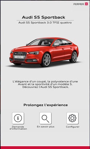 visite virtuelle stand audi - selecteur