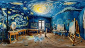 Photos 360 IA - atelier d'artiste généré par intelligence artificielle