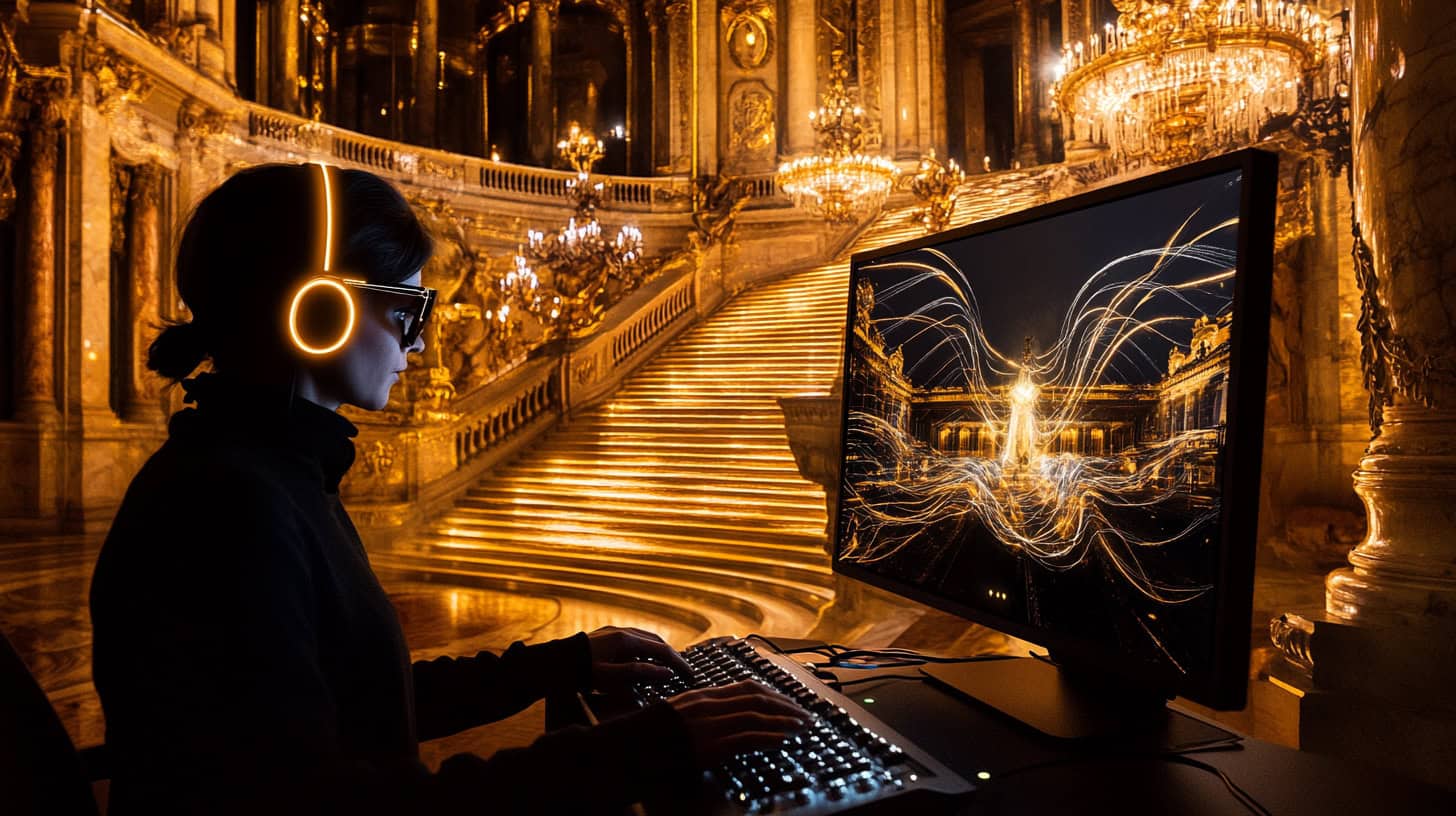 Visite virtuelle non-voyants : navigation au clavier avec un casque audio, panorama 360° d'un monument historique parisien