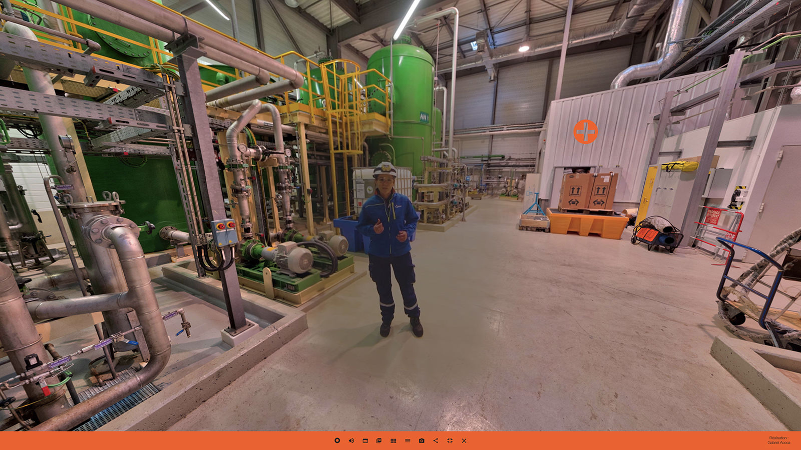 Visite virtuelle centrale EDF Blénod — zones techniques 360°